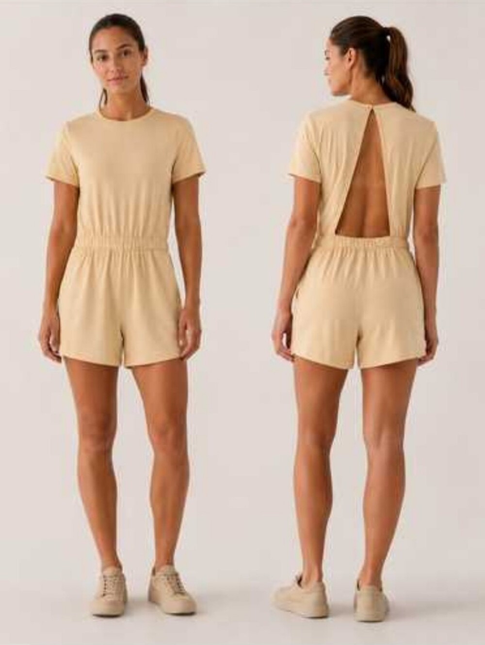 Lululemon Lightweight High Neck Prosecco Open Back Romper Athleisure Sz4